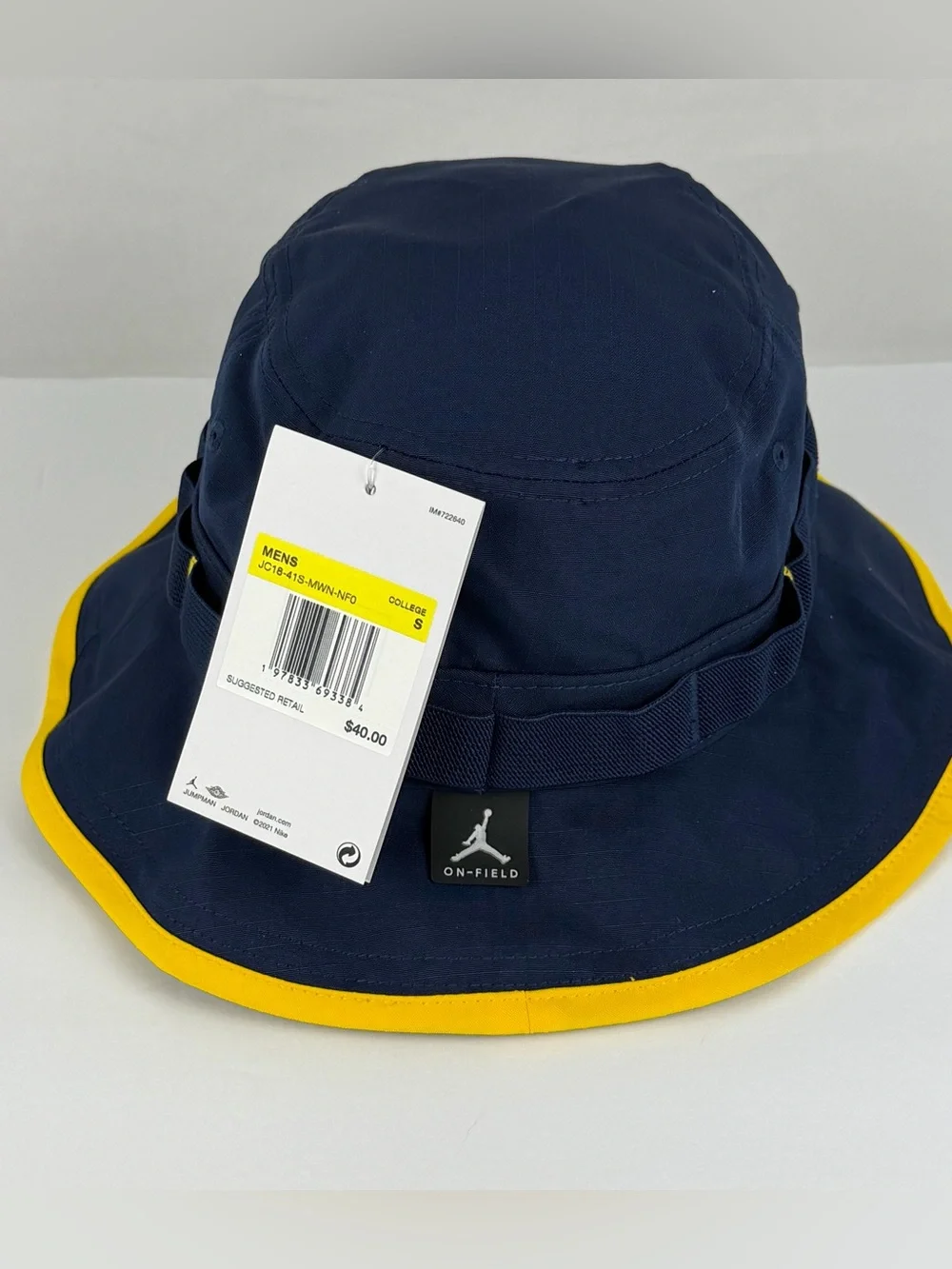Michigan Wolverines Air Jordan On-Field Blue Bucket Boonie Hat Cap Men's Small
